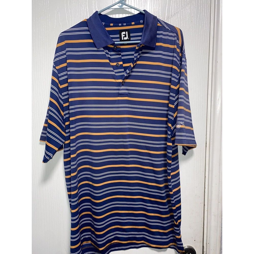 Footjoy‎ Polo Shirt XL Performance Wicking Golf Multicolor Striped Men's